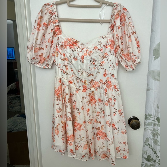 Altar'd State Floral Mini Dress with Puff Sleeves - Picture 1 of 2